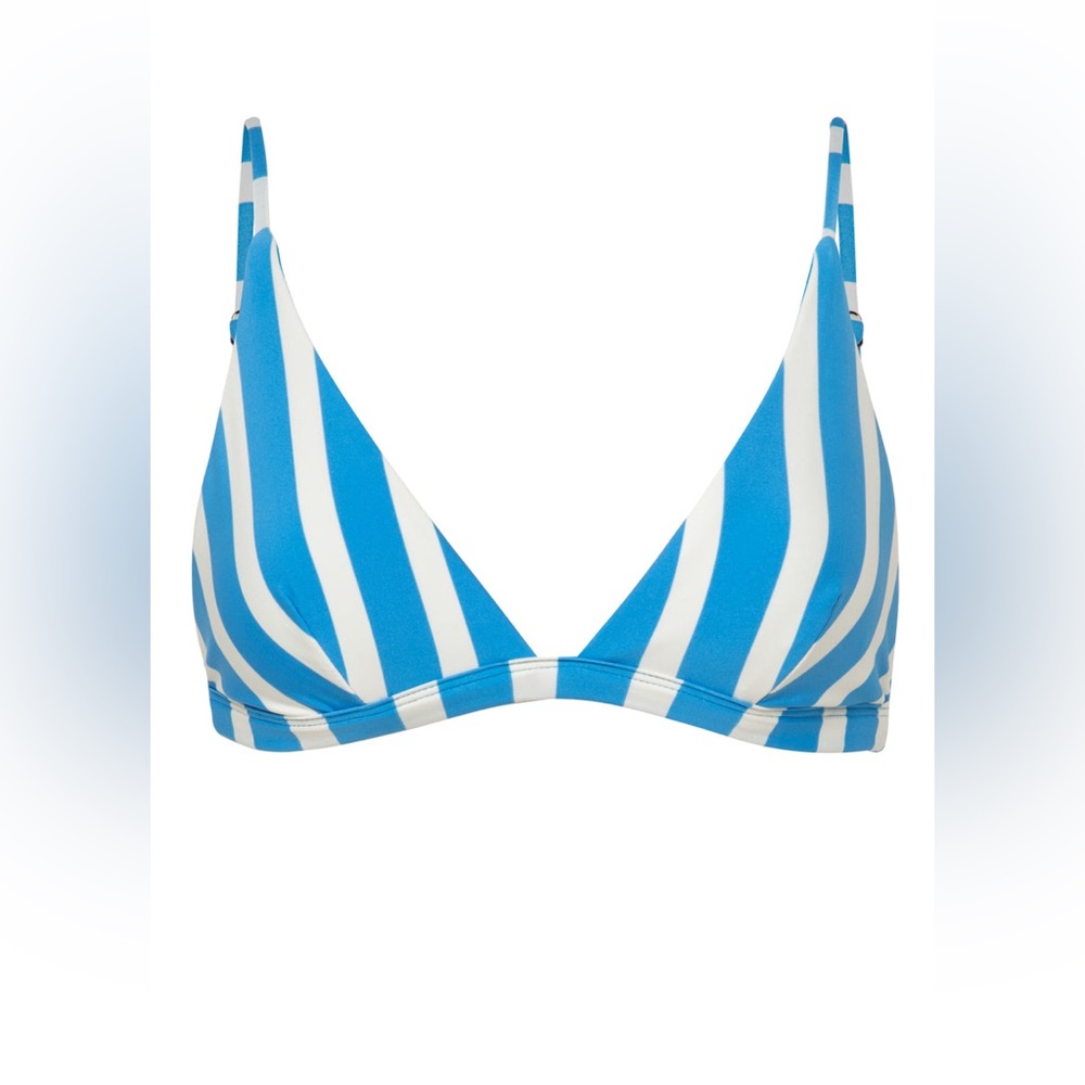 NWT MAAJI Reversible Azure Stripes Ivy Fixed Triangle Bikini Top - Picture 4 of 11